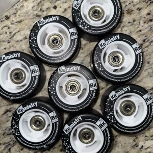 Kemistry Radikal 70mm Roller Skate Wheels 8 with Bearings Outdoor Pre Owned